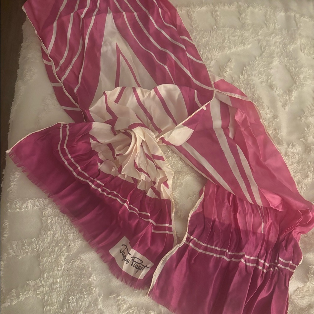 Piaget Pink and White Scarf